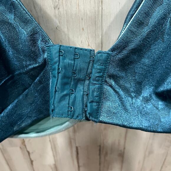 Cacique Blue Lace Floral Lightly Lined Full Coverage Bra Womens Size 44D - Picture 6 of 7